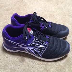 Reebok Women's Black and Purple Athletic Shoes